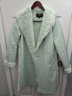 Unreal Fur Mint Faux-Shearling Teddy Coat